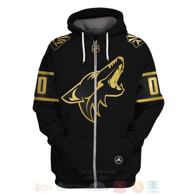 BEST NHL Arizona Coyotes Personalized Black Full Printing 3D Hoodie, Shirt 2 NHL Arizona Coyotes Personalized Black 3D Hoodie Shirt 1