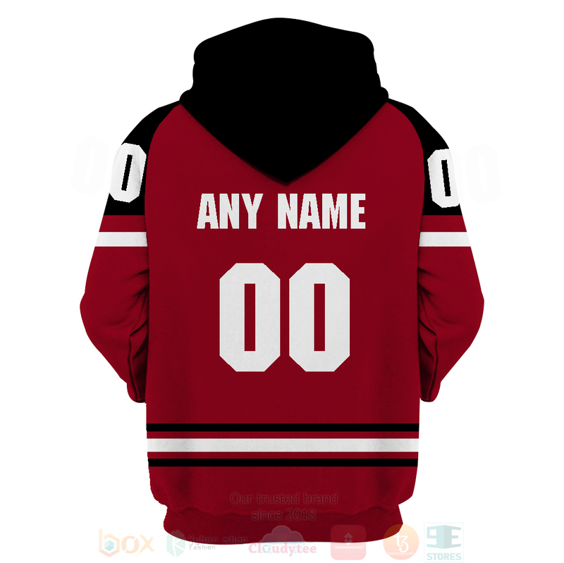 BEST NHL Arizona Coyotes Personalized Red Full Printing 3D Hoodie, Shirt 4 NHL Arizona Coyotes Personalized Red 3D Hoodie Shirt 1 2 3