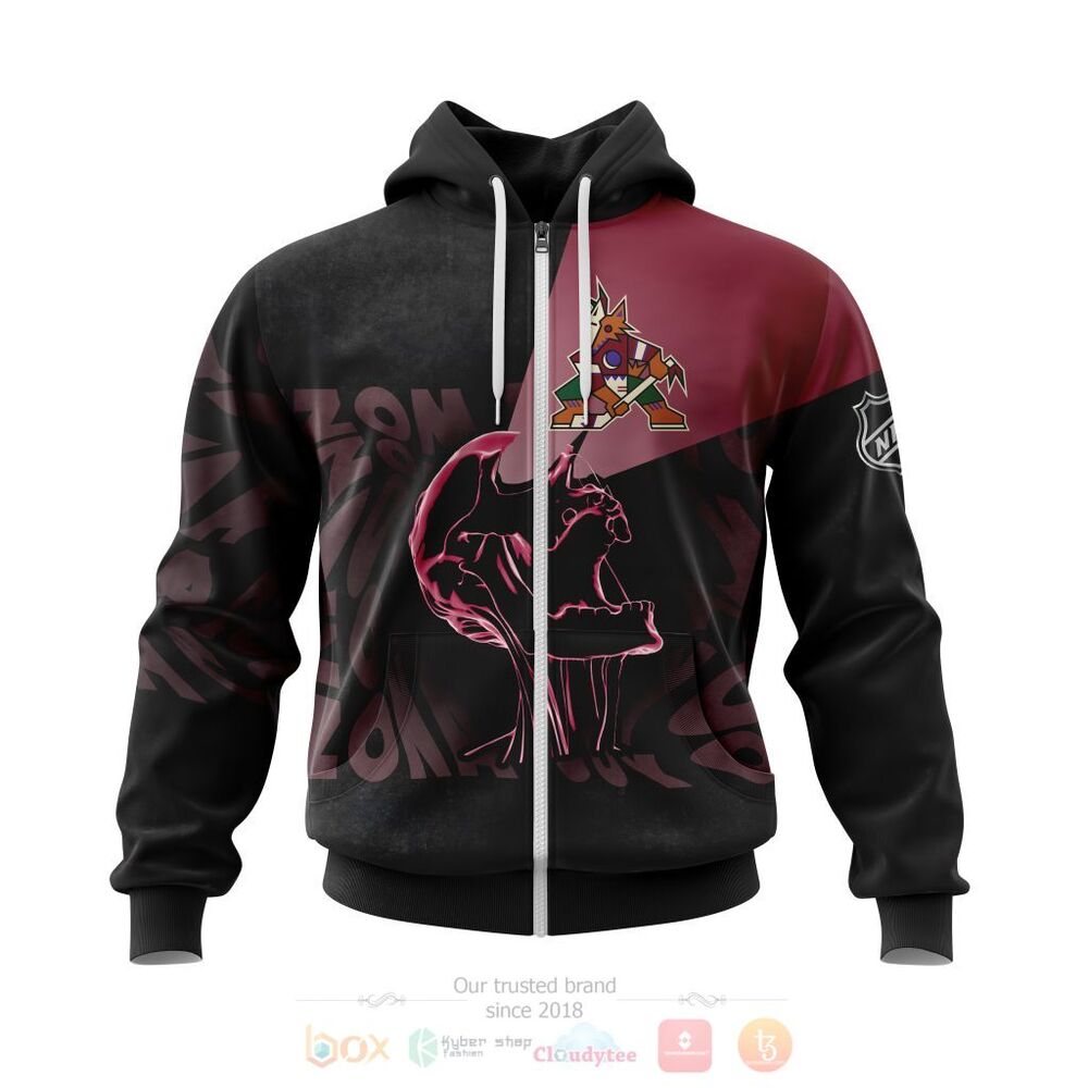 BEST NHL Arizona Coyotes Skull Personalized All Over Print 3D Hoodie, Shirt 2 NHL Arizona Coyotes Specialized Skull Concepts Personalized 3D Hoodie Shirt 1