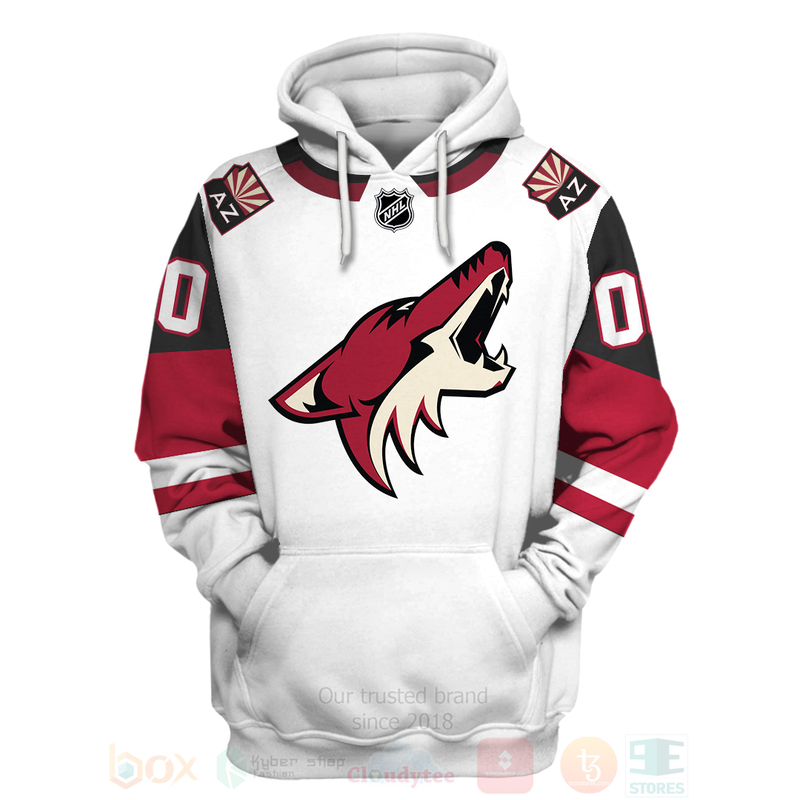 BEST NHL Arizona Coyotes Team Personalized White Unisex 3D Hoodie, Shirt 3 NHL Arizona Coyotes Team Personalized White 3D Hoodie Shirt 1 2