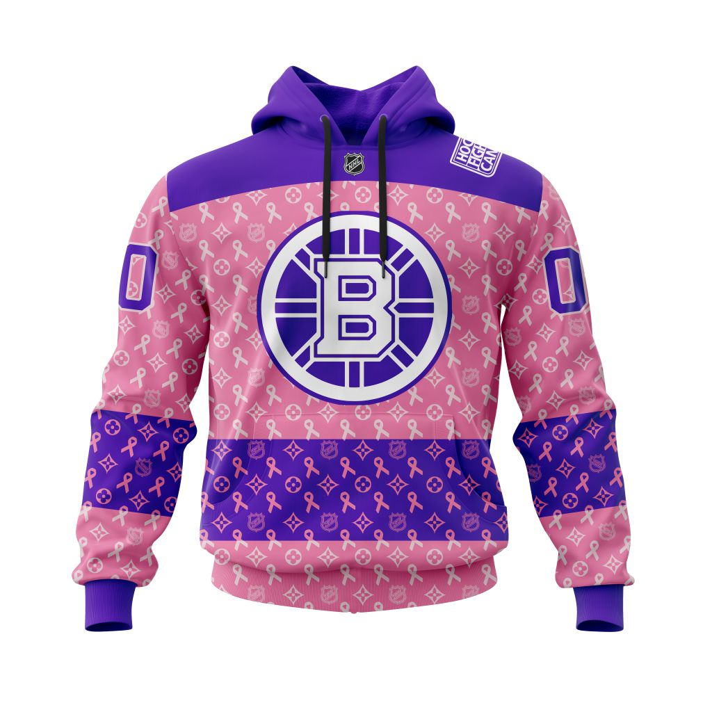 NHL Boston Bruins Fights Cancer Jersey Personalized 3D Hoodie Shirt