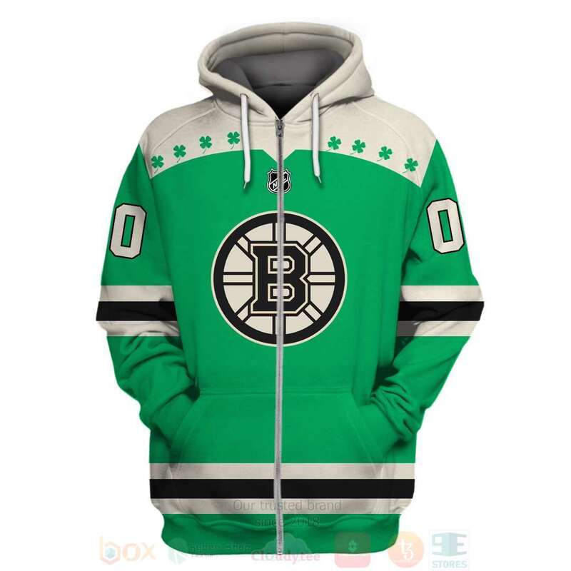 BEST NHL Boston Bruins Personalized Green Full Printing 3D Hoodie, Shirt 2 NHL Boston Bruins Personalized Green 3D Hoodie Shirt 1