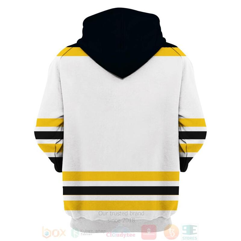 BEST NHL Boston Bruins Personalized White Yellow Full Printing 3D Hoodie, Shirt 3 NHL Boston Bruins Personalized White Yellow 3D Hoodie Shirt 1 2