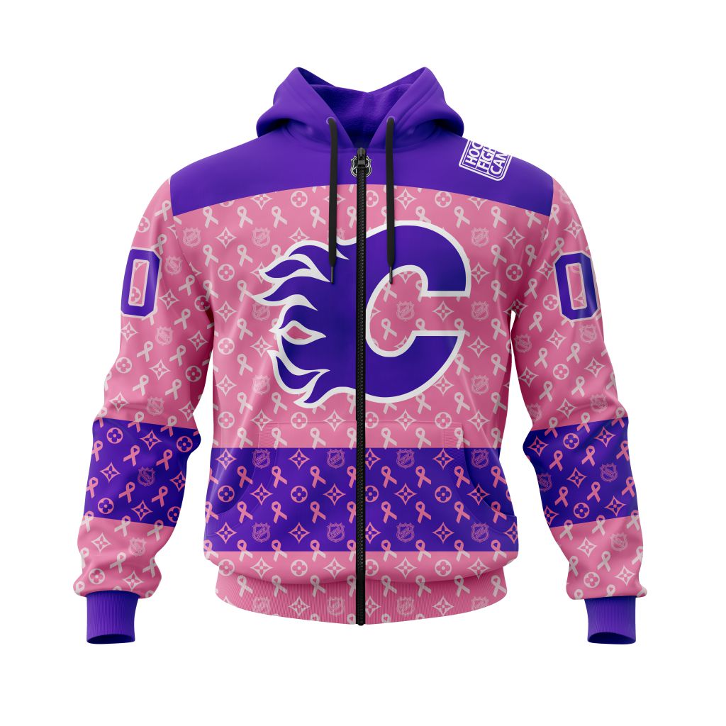 BEST NHL Calgary Flames Fights Cancer Jersey Personalized 3D Hoodie, T-Shirt 2 NHL Calgary Flames Fights Cancer Jersey Personalized 3D Hoodie Shirt 1