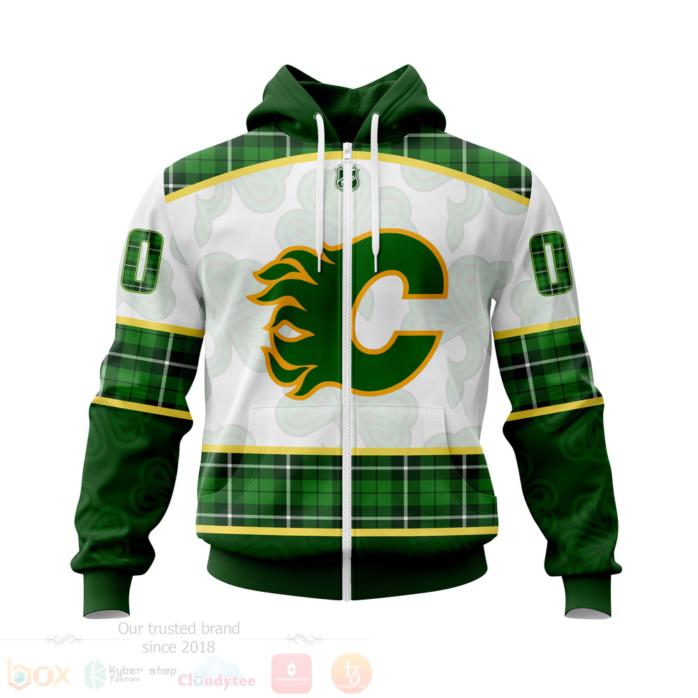 BEST NHL Calgary Flames St.Patrick Days Concepts All Over Print Custom Hoodie, T-Shirt 2 NHL Calgary Flames St Patrick Days Concepts 3D Hoodie Shirt 1