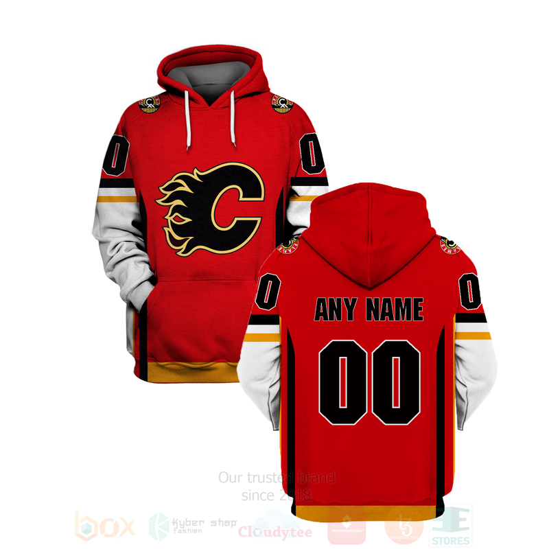 NHL Calgary Flames Team Personalized Red 3D Hoodie Shirt