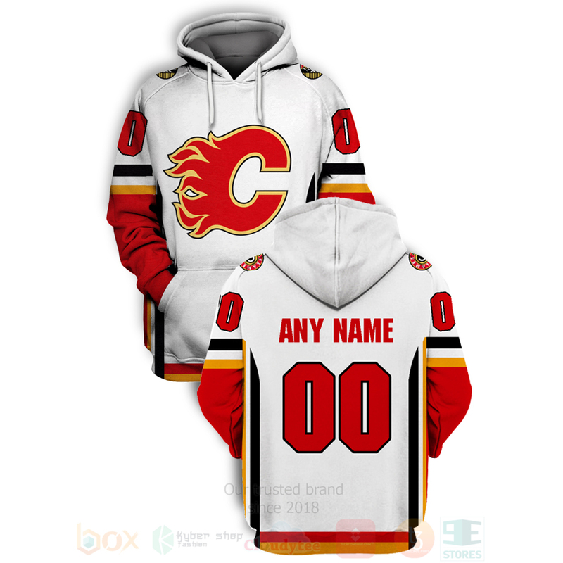 NHL Calgary Flames Team Personalized White 3D Hoodie Shirt