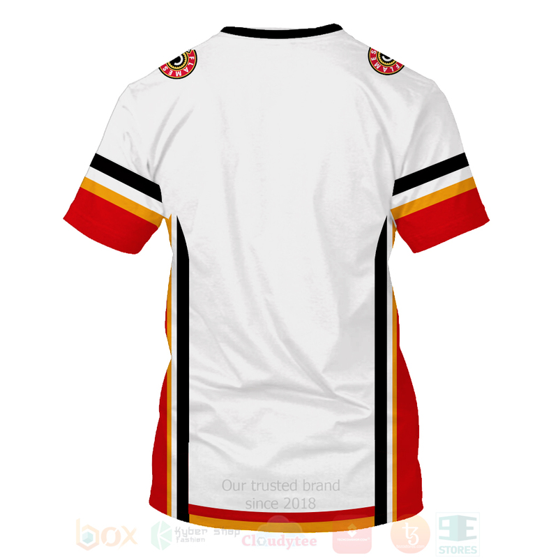 NHL Calgary Flames Team White 3D Hoodie Shirt 1 2 3 4 5 6