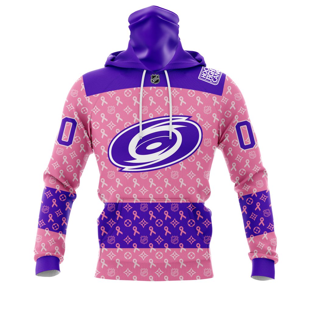 NHL Carolina Hurricanes Fights Cancer Jersey Personalized 3D Hoodie Shirt 1 2 3