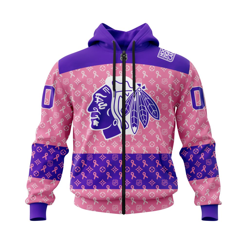 BEST NHL Chicago BlackHawks Fights Cancer Jersey Personalized 3D Hoodie, T-Shirt 2 NHL Chicago BlackHawks Fights Cancer Jersey Personalized 3D Hoodie Shirt 1