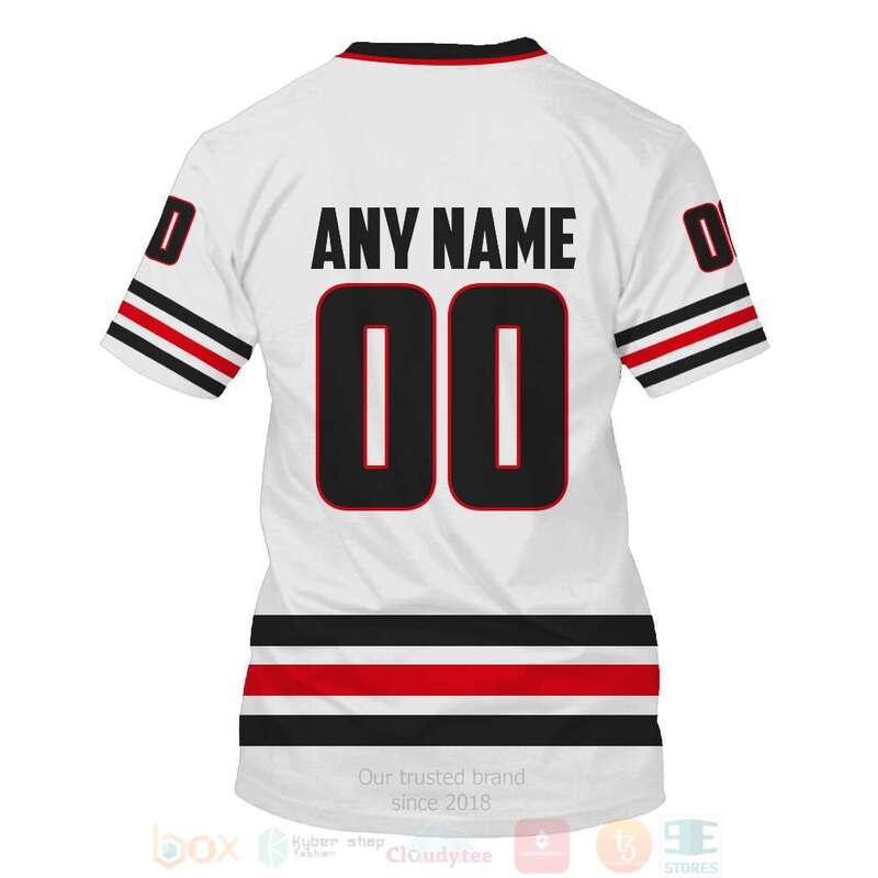 NHL Chicago Blackhawks Personalized White Red 2 3D Hoodie Shirt 1 2 3 4 5 6 7