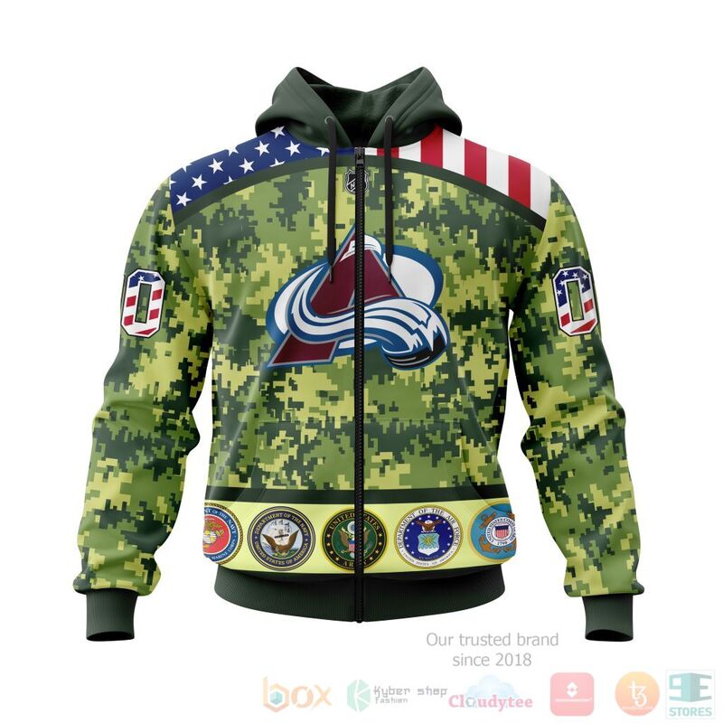 BEST NHL Colorado Avalanche Honor Military Green Camo Color Full Printing Custom 3D Hoodie, T-Shirt 2 NHL Colorado Avalanche Honor Military With Green Camo Color 3D Hoodie Shirt 1