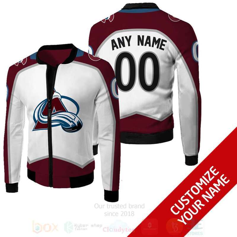 BEST NHL Colorado Avalanche Team PU 3D Bomber Jacket 1 NHL Colorado Avalanche Team 3D Bomber Jacket