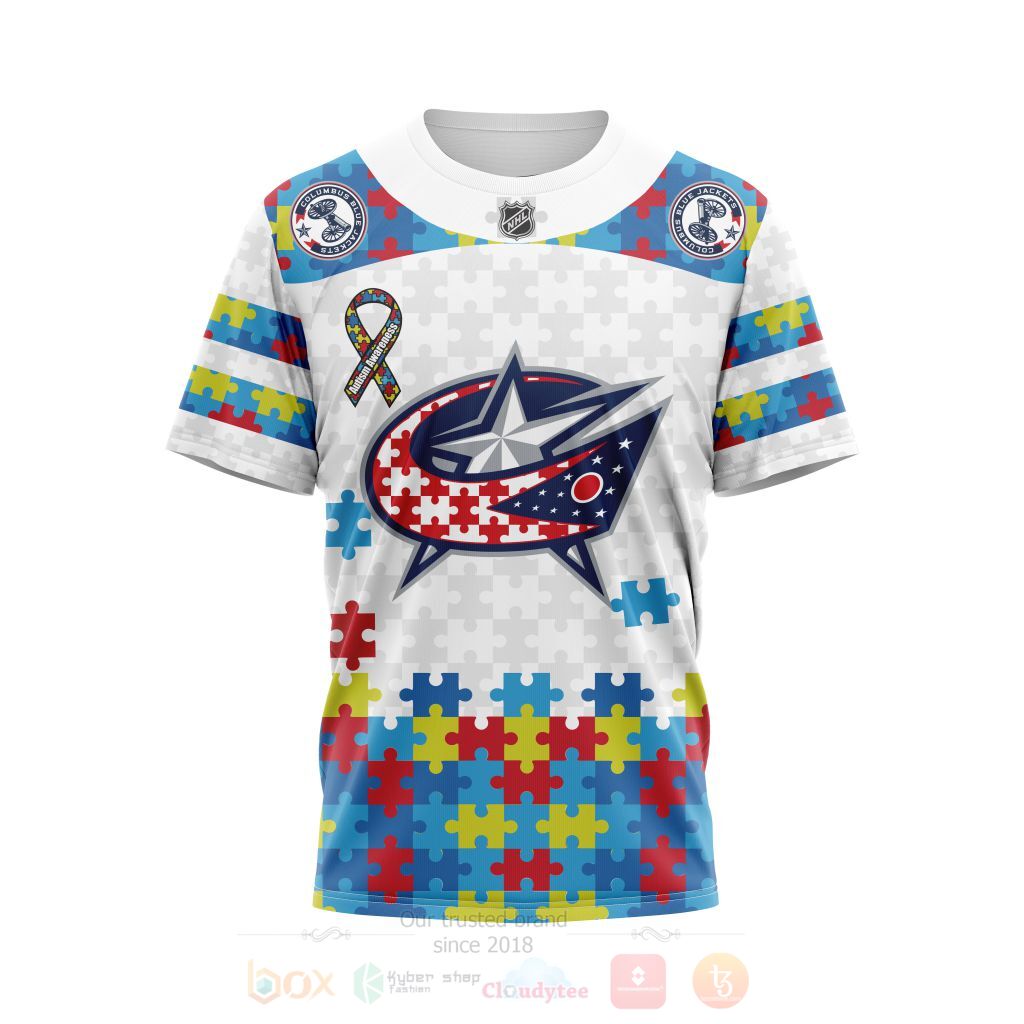 BEST NHL Columbus Blue Jackets Autism Awareness Ver1 Personalized All Over Print Custom Hoodie, T-Shirt 4 NHL Columbus Blue Jackets Autism Awareness Ver1 Personalized 3D Hoodie Shirt 1 2 3