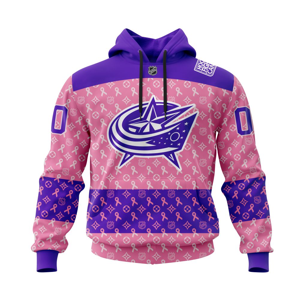 NHL Columbus Blue Jackets Fights Cancer Jersey Personalized 3D Hoodie Shirt