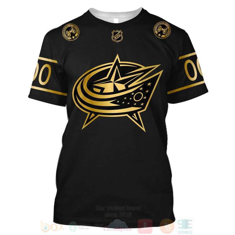 NHL Columbus Blue Jackets Personalized Black 3D Hoodie Shirt 1 2 3 4 5 6
