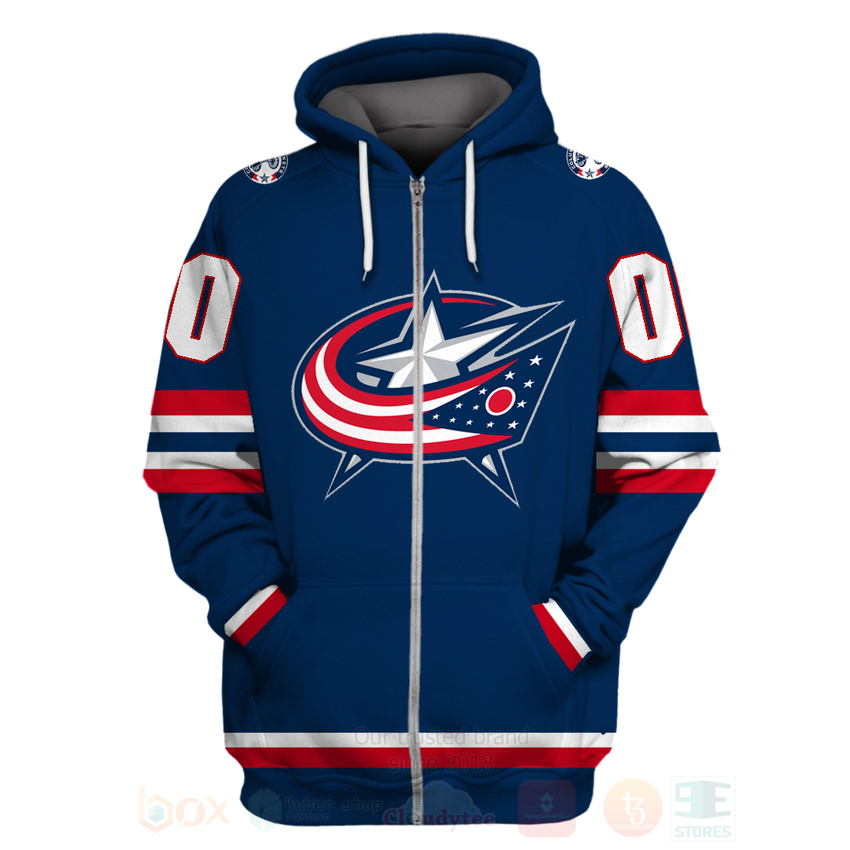 BEST NHL Columbus Blue Jackets Personalized Custom Blue Unisex 3D Hoodie, Shirt 2 NHL Columbus Blue Jackets Personalized Blue 3D Hoodie Shirt 1