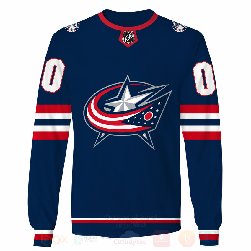 BEST NHL Columbus Blue Jackets Personalized Custom Blue Unisex 3D Hoodie, Shirt 5 NHL Columbus Blue Jackets Personalized Blue 3D Hoodie Shirt 1 2 3 4