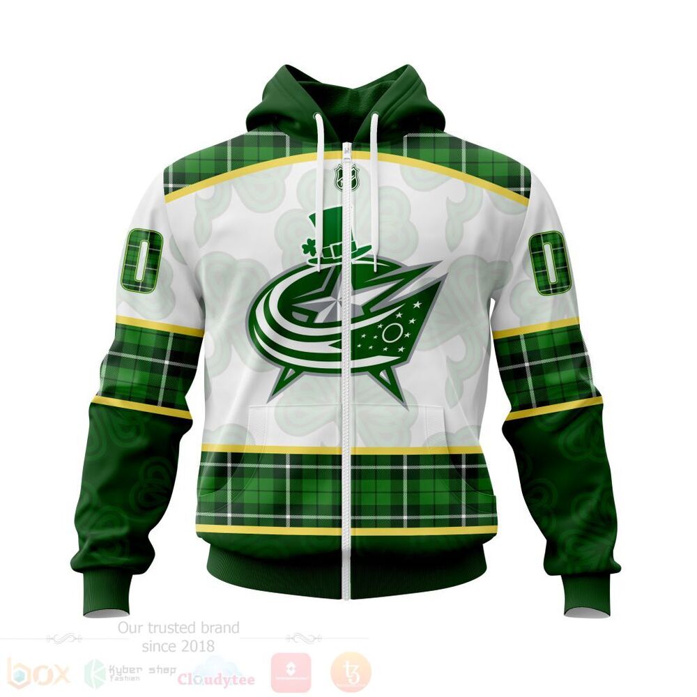 BEST NHL Columbus Blue Jackets St.Patrick Days Concepts All Over Print Custom Hoodie, T-Shirt 2 NHL Columbus Blue Jackets St Patrick Days Concepts 3D Hoodie Shirt 1