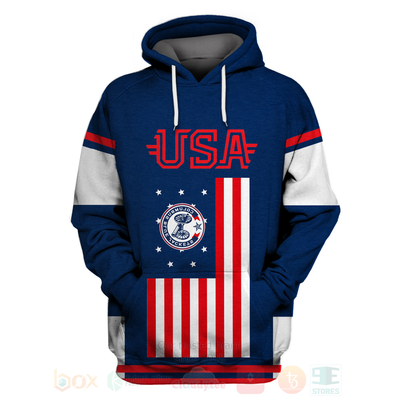 BEST NHL Columbus Blue Jackets Team American Flag Unisex 3D Hoodie, Shirt 2 NHL Columbus Blue Jackets Team American Flag 3D Hoodie Shirt 1