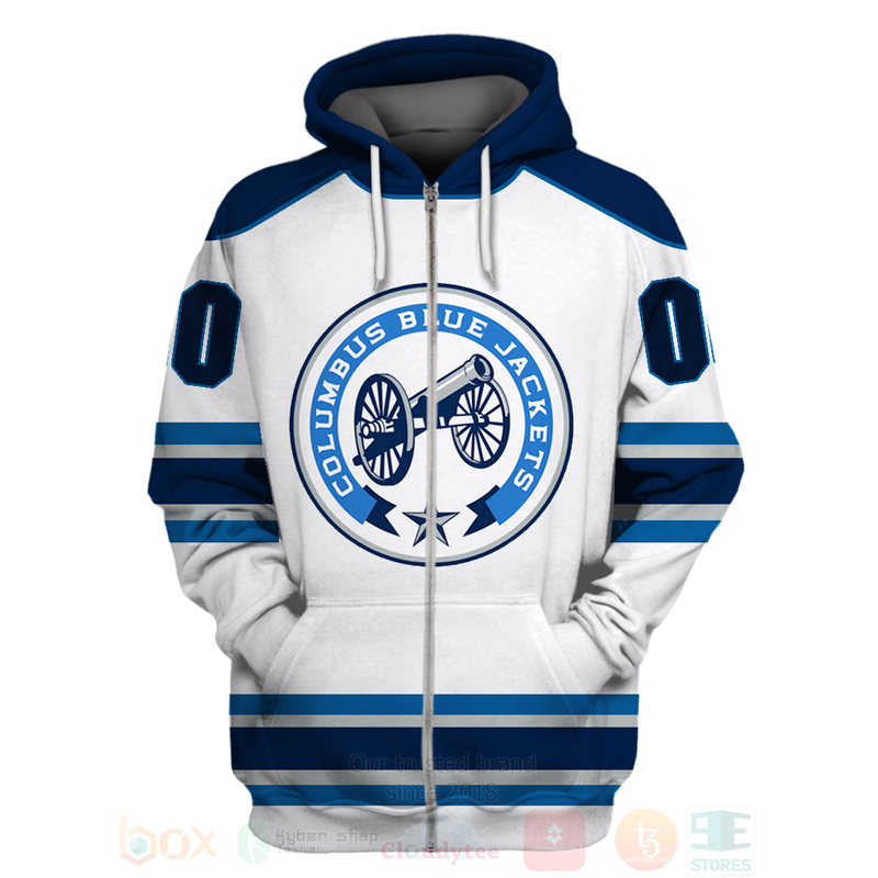 BEST NHL Columbus Blue Jackets Team Personalized White Unisex 3D Hoodie, Shirt 2 NHL Columbus Blue Jackets Team Personalized White 3D Hoodie Shirt 1