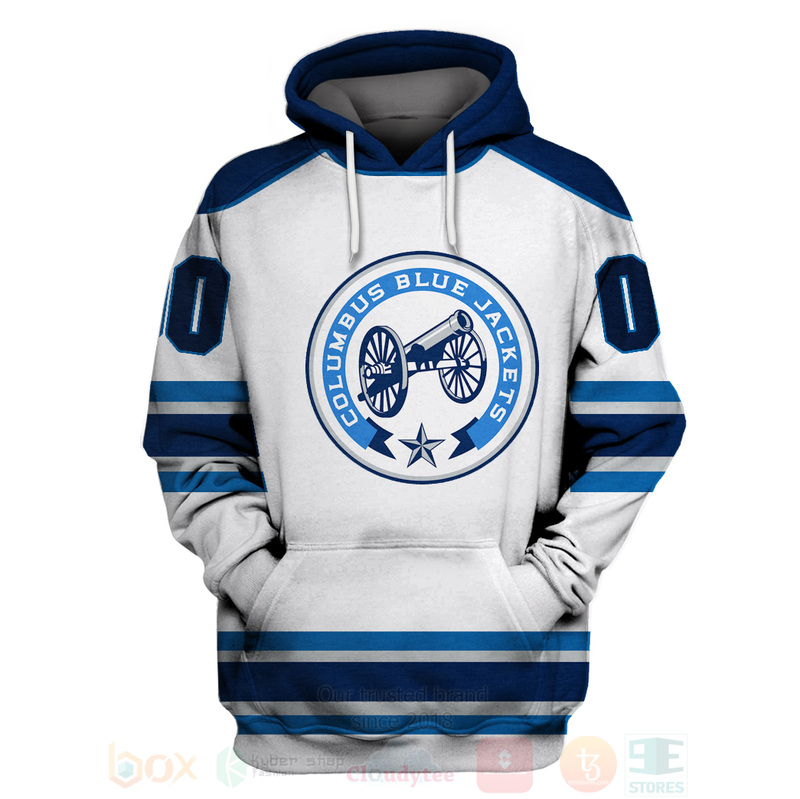 BEST NHL Columbus Blue Jackets Team Personalized White Unisex 3D Hoodie, Shirt 3 NHL Columbus Blue Jackets Team Personalized White 3D Hoodie Shirt 1 2