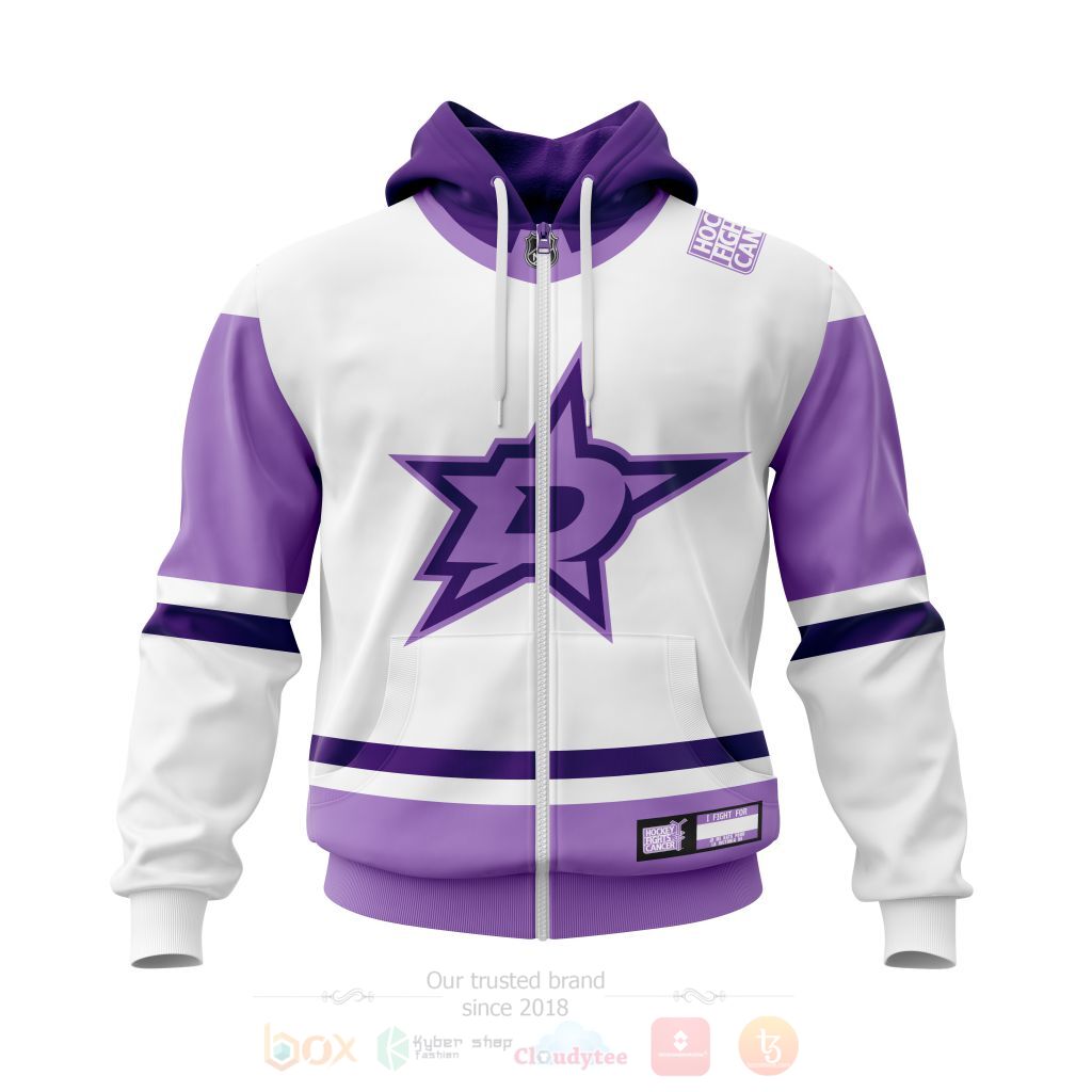 BEST NHL Dallas Stars Fights Cancer Personalized All Over Print Custom Hoodie, T-Shirt 2 NHL Dallas Stars Fights Cancer Personalized 3D Hoodie Shirt 1