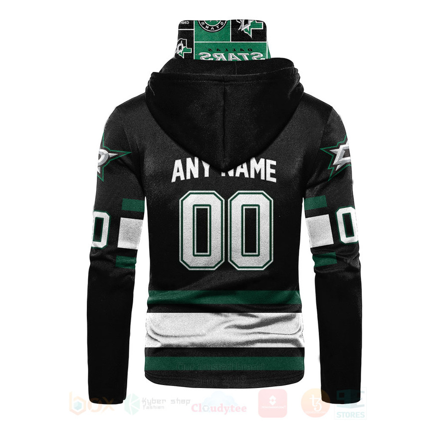 BEST NHL Dallas Stars Personalized Custom Black All Printed Hoodie Mask 3 NHL Dallas Stars Personalized Black 3D Hoodie Mask 1 2