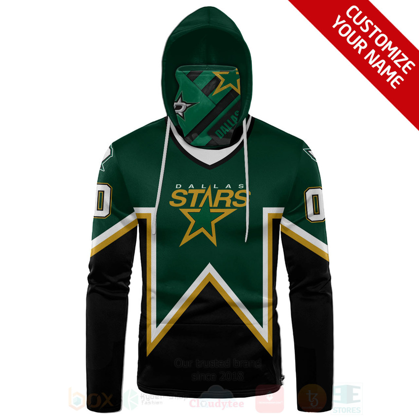 NHL Dallas Stars Personalized Dark Green D Hoodie Mask 1