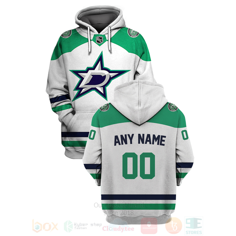 NHL Dallas Stars Team Personalized White 3D Hoodie Shirt