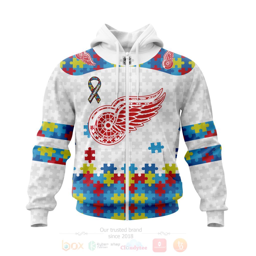 BEST NHL Detroit Red Wings Autism Awareness Ver1 Personalized All Over Print Custom Hoodie, T-Shirt 2 NHL Detroit Red Wings Autism Awareness Ver1 Personalized 3D Hoodie Shirt 1