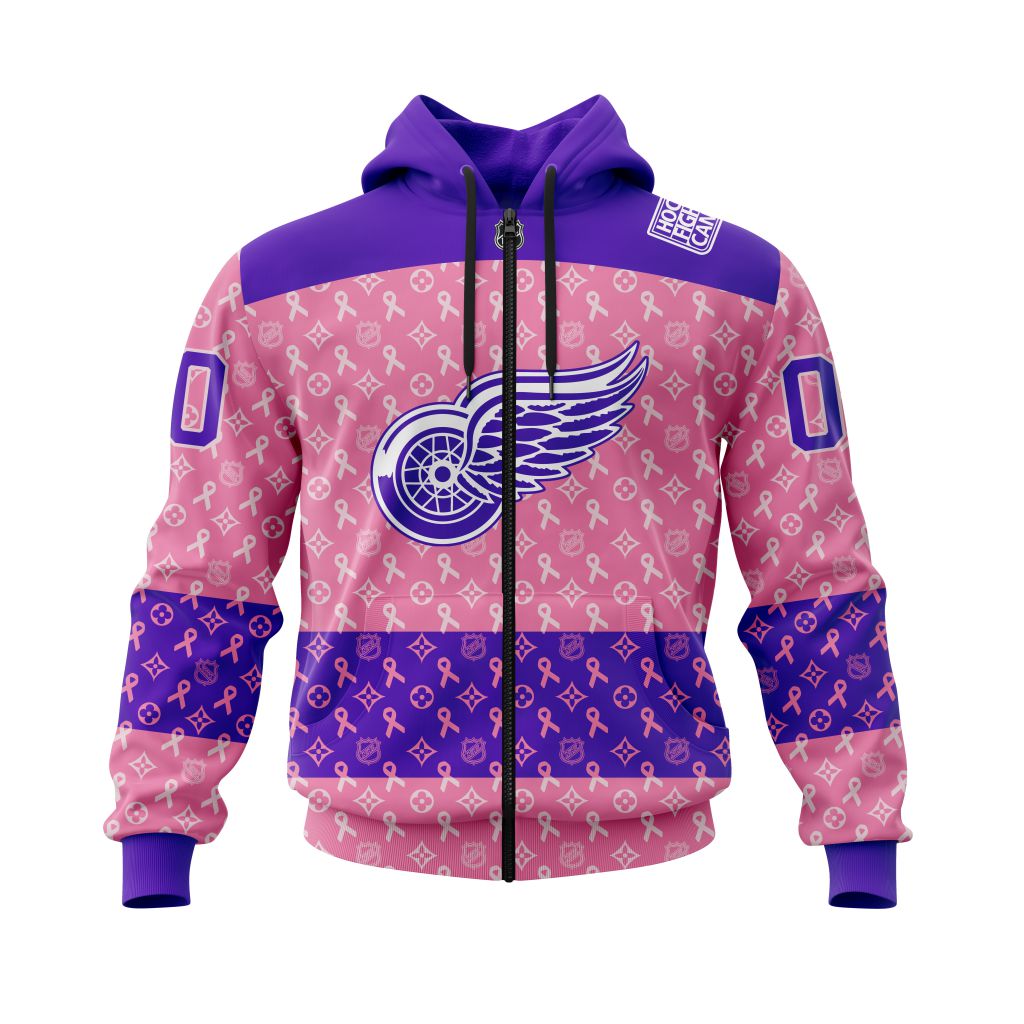 BEST NHL Detroit Red Wings Fights Cancer Jersey Personalized 3D Hoodie, T-Shirt 2 NHL Detroit Red Wings Fights Cancer Jersey Personalized 3D Hoodie Shirt 1