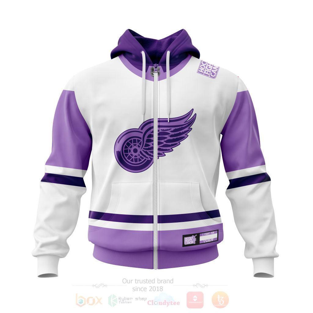 BEST NHL Detroit Red Wings Fights Cancer Personalized All Over Print Custom Hoodie, T-Shirt 2 NHL Detroit Red Wings Fights Cancer Personalized 3D Hoodie Shirt 1