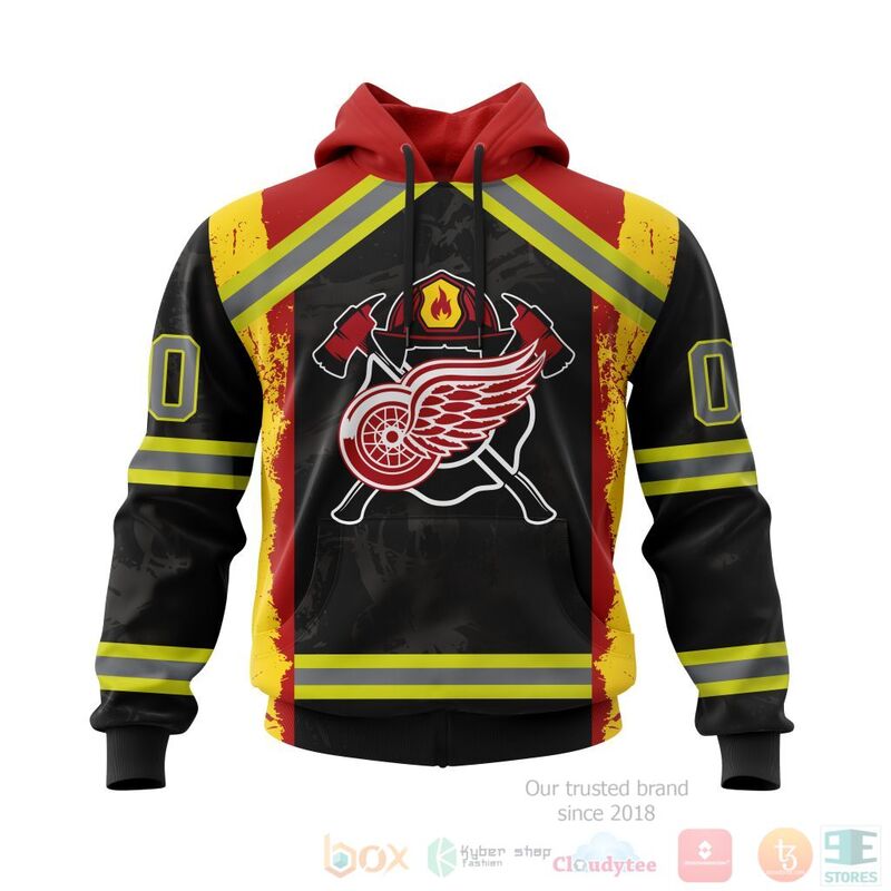 BEST NHL Detroit Red Wings Honnor Firefighter Black Full Printing Custom 3D Hoodie, T-Shirt 1 NHL Detroit Red Wings Honnor Firefighter Black 3D Hoodie Shirt