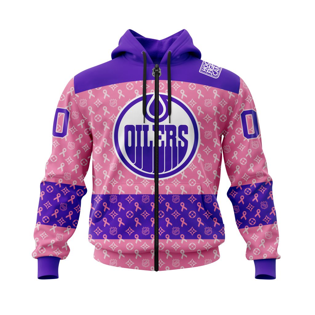 BEST NHL Edmonton Oilers Fights Cancer Jersey Personalized 3D Hoodie, T-Shirt 2 NHL Edmonton Oilers Fights Cancer Jersey Personalized 3D Hoodie Shirt 1