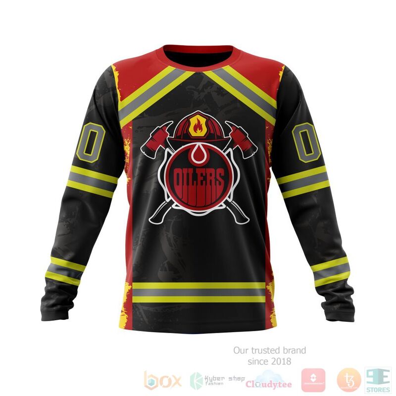 BEST NHL Edmonton Oilers Honnor Firefighter Black Full Printing Custom 3D Hoodie, T-Shirt 3 NHL Edmonton Oilers Honnor Firefighter Black 3D Hoodie Shirt 1 2