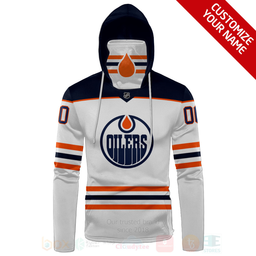 NHL Edmonton Oilers Personalized White 3D Hoodie Mask 1