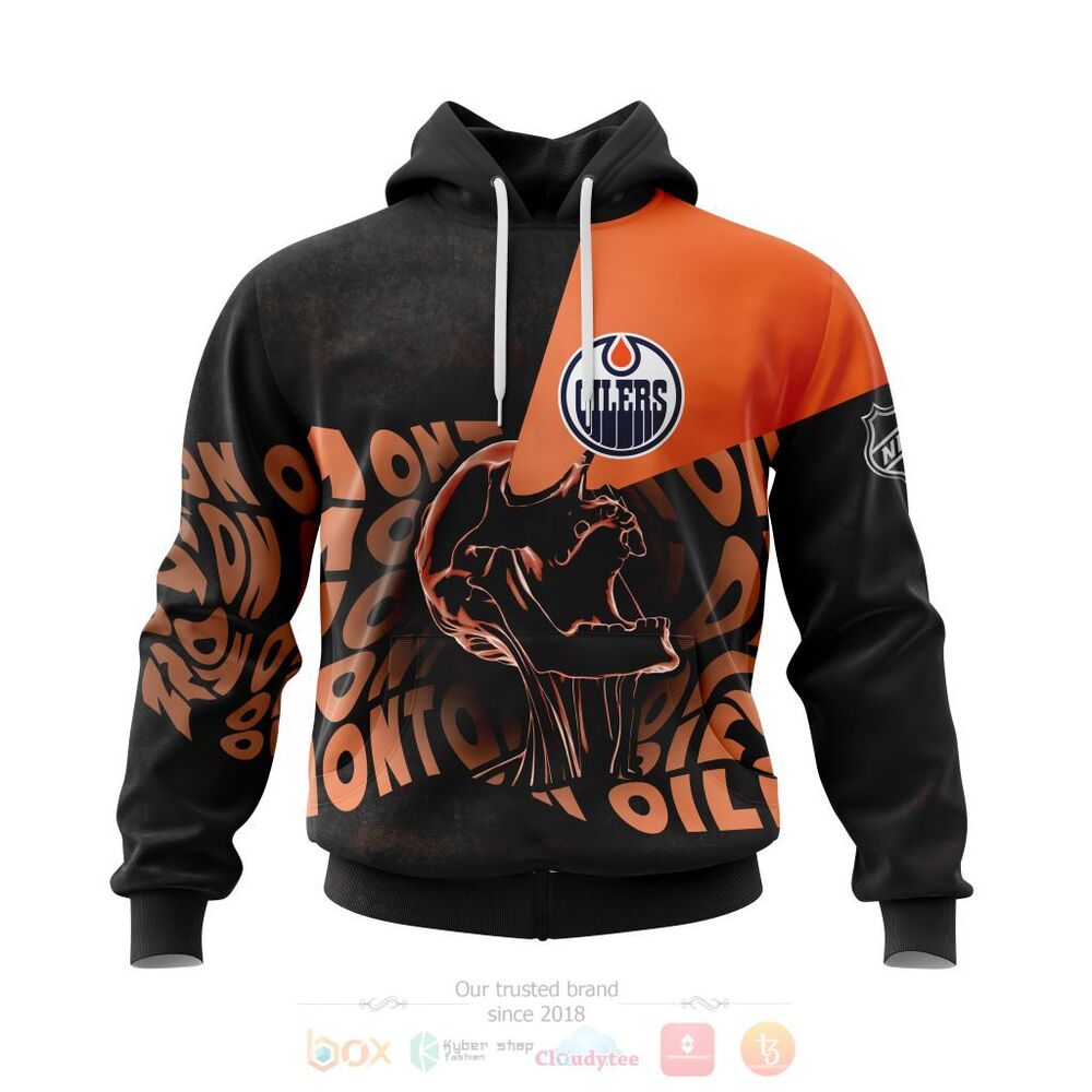 NHL Edmonton Oilers Specialized Skull Concepts Personalized 3D Hoodie Shirt