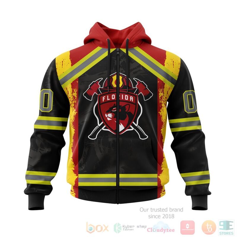 BEST NHL Florida Panthers Honnor Firefighter Black Full Printing Custom 3D Hoodie, T-Shirt 2 NHL Florida Panthers Honnor Firefighter Black 3D Hoodie Shirt 1