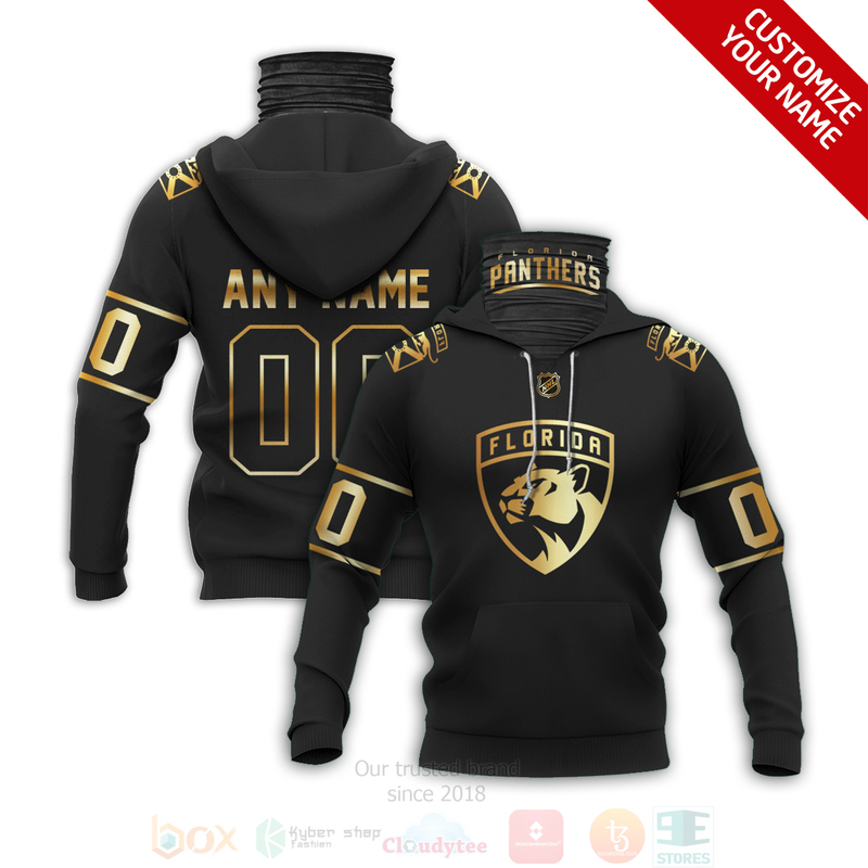 NHL Florida Panthers Personalized Black 3D Hoodie Mask