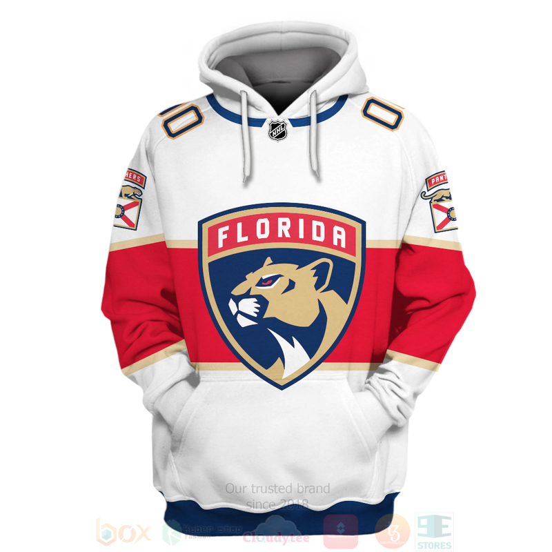 BEST NHL Florida Panthers Personalized White Full Printing 3D Hoodie, Shirt 3 NHL Florida Panthers Personalized White 3D Hoodie Shirt 1 2