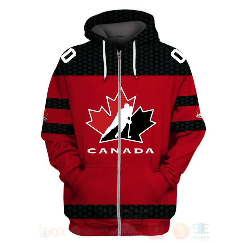 BEST NHL Hockey Canada Personalized Custom Red Unisex 3D Hoodie, Shirt 2 NHL Hockey Canada Personalized Red 3D Hoodie Shirt 1