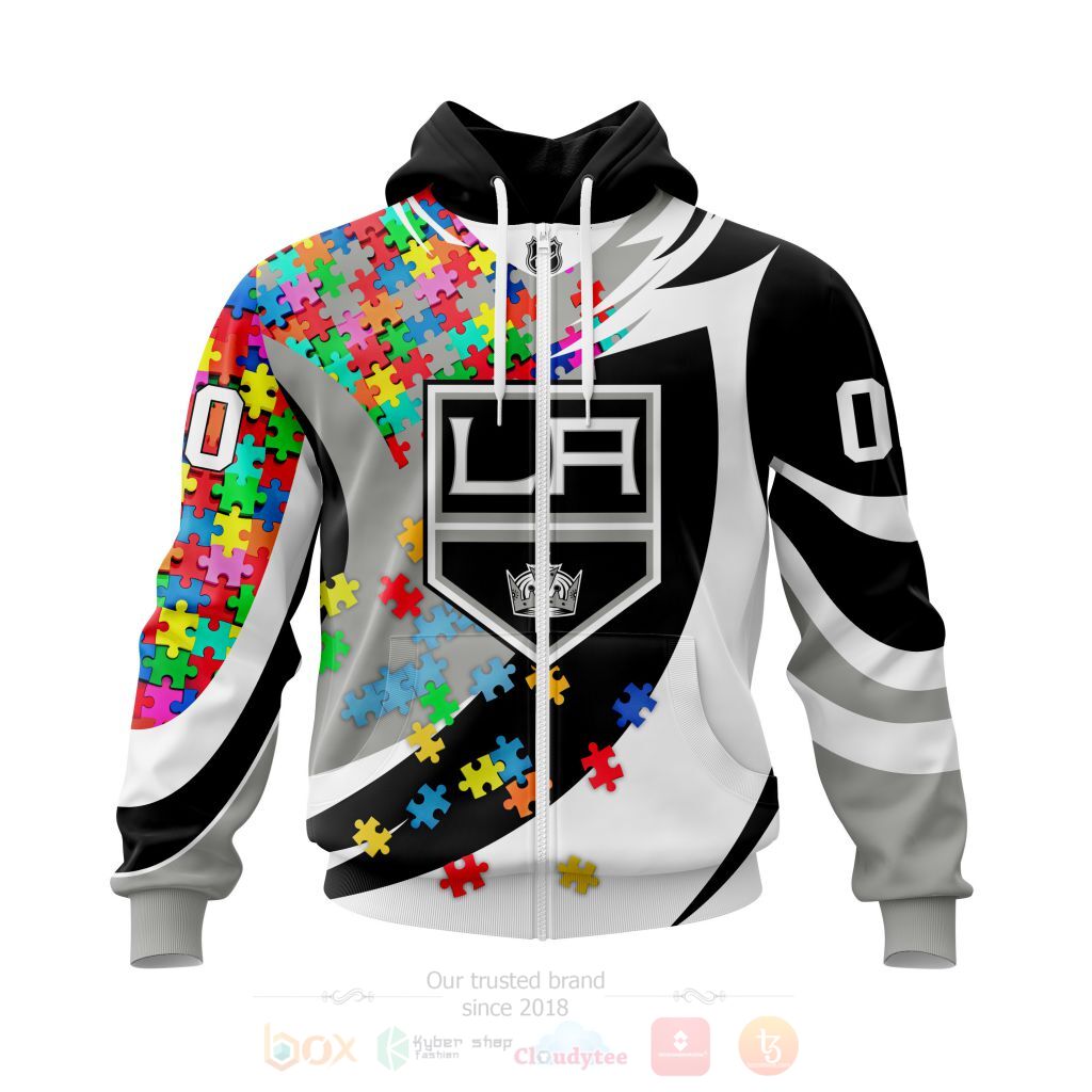 BEST NHL Los Angeles Kings Autism Awareness Ver2 Personalized All Over Print Custom Hoodie, T-Shirt 2 NHL Los Angeles Kings Autism Awareness Ver2 Personalized 3D Hoodie Shirt 1