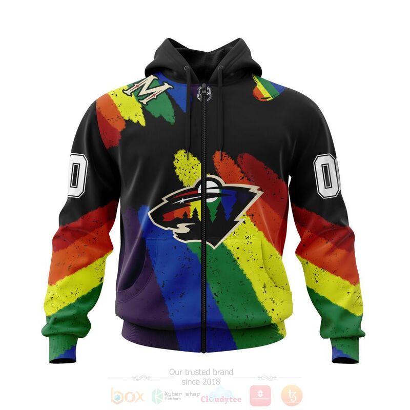 BEST NHL Minnesota Wild LGBT Pride Personalized Custom All Over Print 3D Hoodie, Shirt 2 NHL Minnesota Wild LGBT Pride Personalized Custom 3D Hoodie Shirt 1
