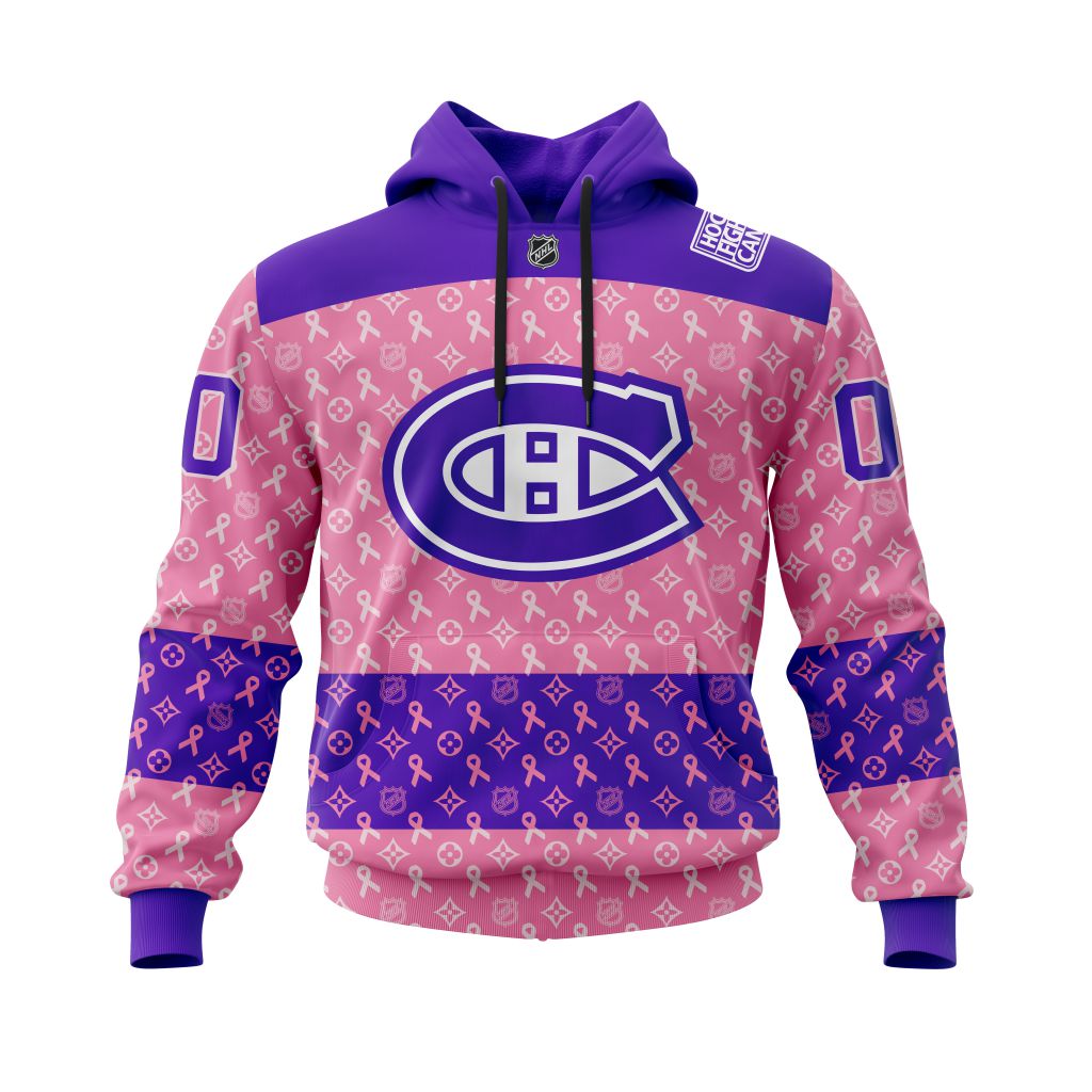 NHL Montreal Canadiens Fights Cancer Jersey Personalized 3D Hoodie Shirt
