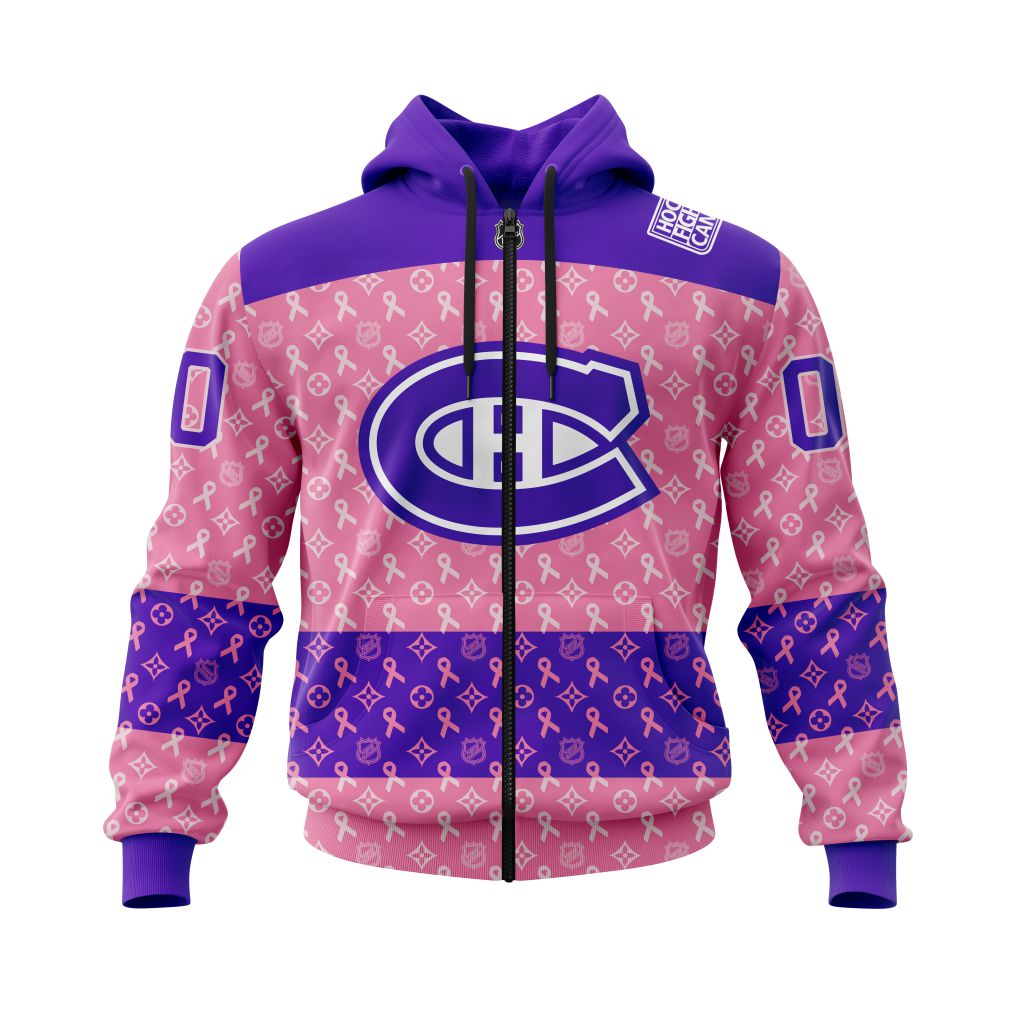 BEST NHL Montreal Canadiens Fights Cancer Jersey Personalized 3D Hoodie, T-Shirt 2 NHL Montreal Canadiens Fights Cancer Jersey Personalized 3D Hoodie Shirt 1