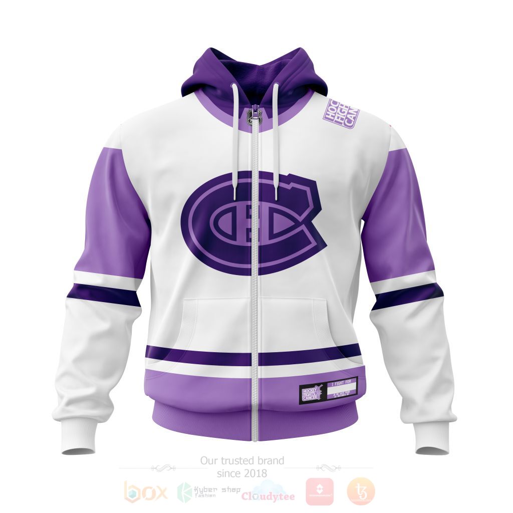 BEST NHL Montreal Canadiens Fights Cancer Personalized All Over Print Custom Hoodie, T-Shirt 2 NHL Montreal Canadiens Fights Cancer Personalized 3D Hoodie Shirt 1