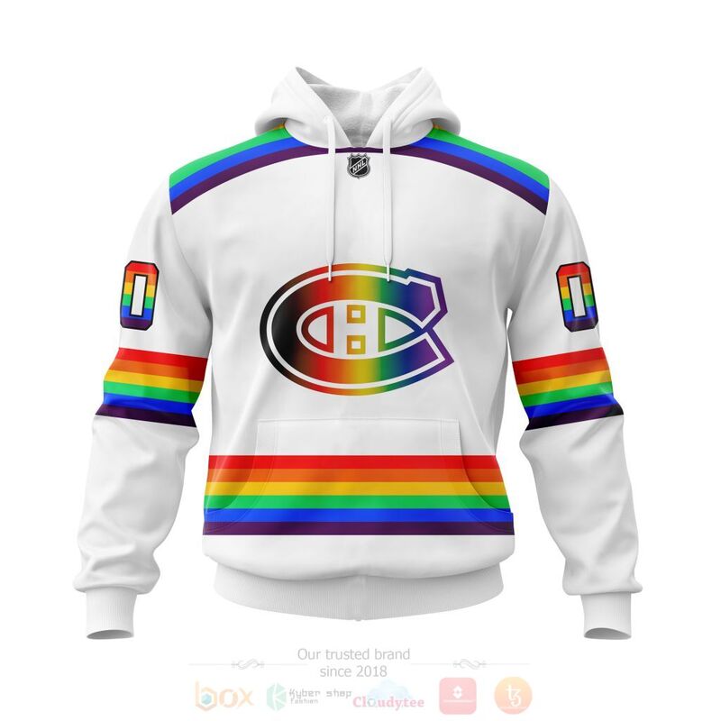BEST NHL Montreal Canadiens LGBT Pride White Personalized Custom All Over Print 3D Hoodie, Shirt 14 NHL Montreal Canadiens LGBT Pride White Personalized Custom 3D Hoodie Shirt