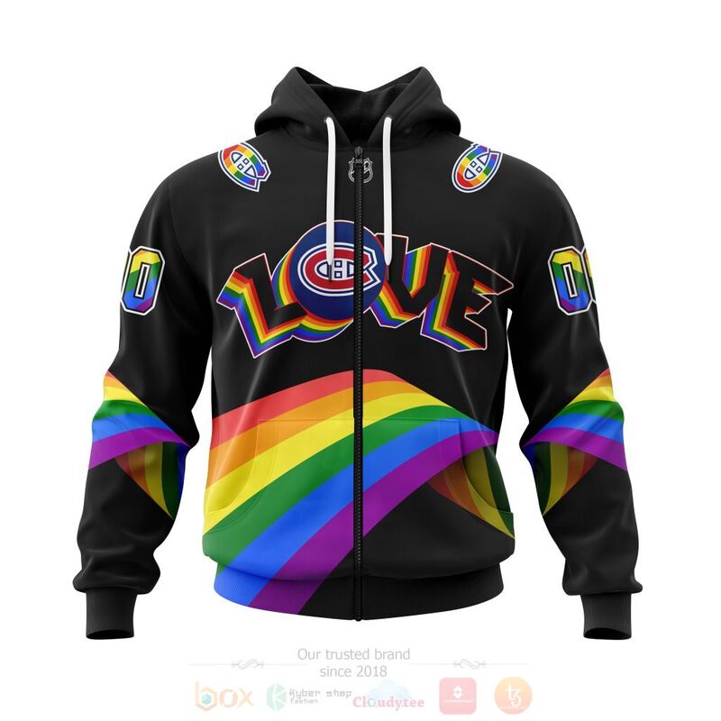 BEST NHL Montreal Canadiens Love LGBT Pride Personalized Custom All Over Print 3D Hoodie, Shirt 2 NHL Montreal Canadiens Love LGBT Pride Personalized Custom 3D Hoodie Shirt 1