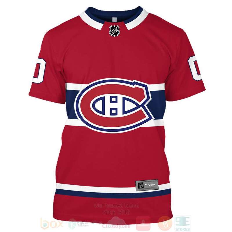 NHL Montreal Canadiens Personalized Red 3D Hoodie Shirt 1 2 3 4 5 6